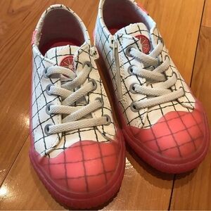 Zara Kids Pink and White Grid Sneakers